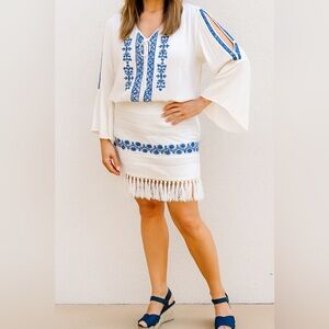 2 piece set Style & Co top and For Cynthia bottom. Skirt & oversized top. Size M